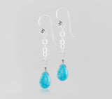 Genuine turquoise handcrafted set earring & necklace with sterling silver.