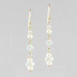 Swarovski crystals cascade from gold plated sterling silver handcrafted set