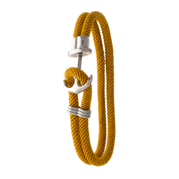 Ebedi stainless steel anchor with yellow woven bracelet