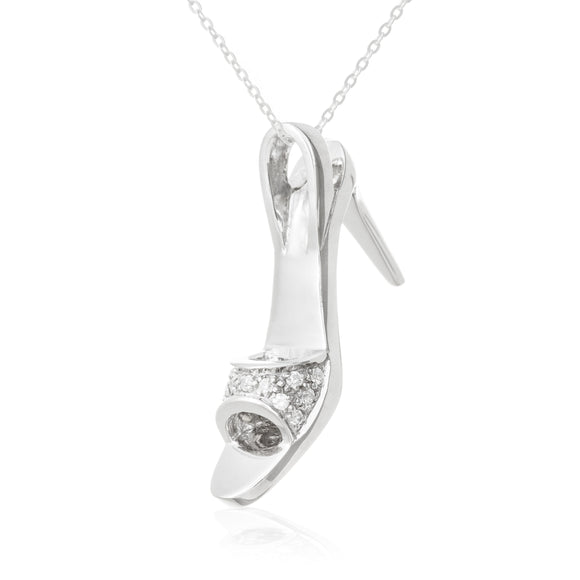 High heel shoes CZ Sterling Silver Pendant Reverie