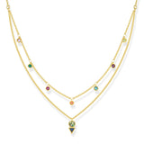 THOMAS SABO "NECKLACE COLOURFUL STONES"GOLD