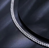 6mm sterling silver moissanite Miami Cuban chain close-up