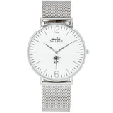 Shakir Ultra Slim Watch White Sand Stainless Steel Mesh Strap