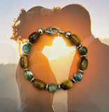 Tiger Eye and Green Jasper Bracelet