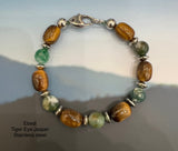 Tiger Eye and Green Jasper Bracelet