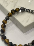 chisel - skulls and tiger eye bracelet
