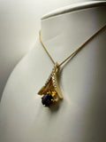 Galatea - Citrine, Garnet and diamond necklace