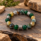 ebedi Faceted Green Agate & Natural Stone Bracelet