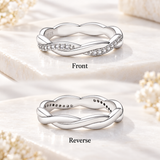 Twisted rope CZ ring front and reverse details