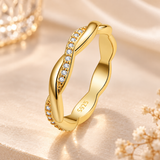 Gold-plated ring included in Freya three-colour stack set