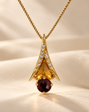 Galatea citrine garnet and diamond pendant detail, styled standalone featured image