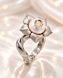 Galatea ring opposite side profile revealing sculpted wave shank