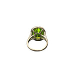 LC GEMS - 925 silver ring with a big oval lab created kryptonite