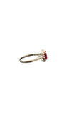 LC GEMS - 925 silver ring with a lab created ruby