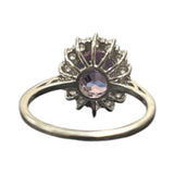LC GEMS - 925 silver ring with lab created light purple tourmaline stone