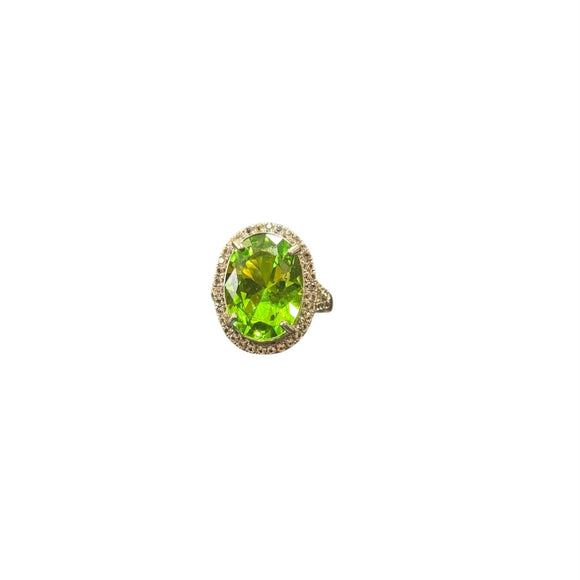 LC GEMS - 925 silver ring, lab created kryptonite