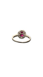 LC GEMS - 925 silver ring with a lab created ruby