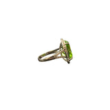 LC GEMS - 925 silver ring with a big oval lab created kryptonite
