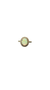 LC GEMS - 925 silver ring, lab created opal