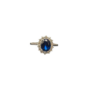 LC GEMS - 925 silver ring, lab created sapphire