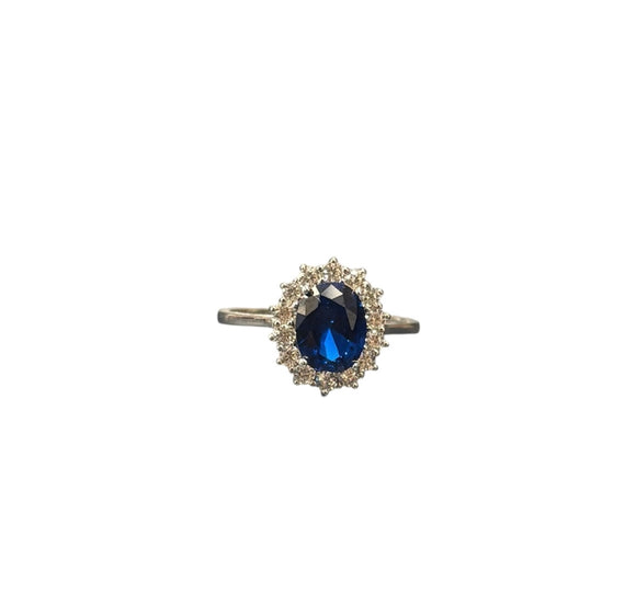 LC GEMS - 925 silver ring, lab created sapphire