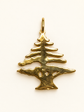 Reverse of the gold-plated Lebanese cedar tree pendant