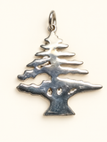Reverse of the sterling silver Lebanese cedar tree pendant