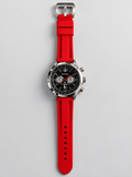 Navy Seal limited-edition chronograph with red strap, full view