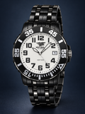 Navy Seal Soldier 51 watch, black bracelet and white dial