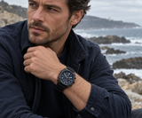 Model wearing Navy Seal chronograph watch