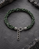 Triple-braided camouflage cord bracelet with stainless steel closure and extender