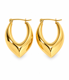 Folded gold IP stainless steel hoop earrings, main product image