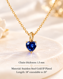 Yana heart birthstone pendant necklace with gold IP plated stainless steel chain