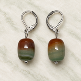 Multicolor Agate earrings on a styled studio background