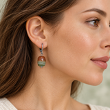 Model wearing Multicolor Agate earrings