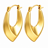 Smooth gold IP stainless steel hoop earrings, main product image