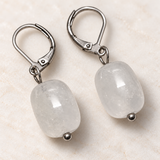 Close-up of White Quartz stone and lighter silver stainless steel hook