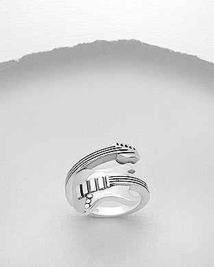 925 Sterling Silver Guitar Ring