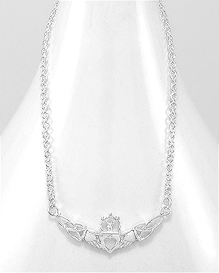 Celtic Claddagh 925 Sterling Silver Necklace