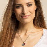 THOMAS SABO CHARM PENDANT "HEART WITH RED STONE "