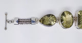 Sterling Silver With 5 Large Lemon Quartz Stone Bracelet