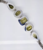 Sterling Silver With 5 Large Lemon Quartz Stone Bracelet