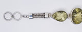 Sterling Silver With 5 Large Lemon Quartz Stone Bracelet