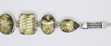 Sterling Silver With 5 Large Lemon Quartz Stone Bracelet