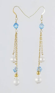 Swarovski Pearls  & Crystal, Freshwater Pearls Earrings