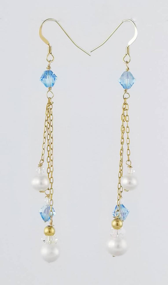 Swarovski Pearls  & Crystal, Freshwater Pearls Earrings