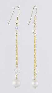 Swarovski Pearls  & Crystal, Freshwater Pearls Earrings