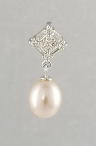 Sterling Silver Freshwater Pearls Pendant With CZ