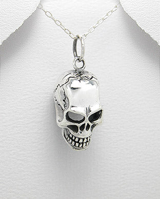 Large Skull 925 Sterling Silver Pendant