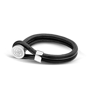 MI MONEDA CAMBIO BLACK LEATHER BRACELET